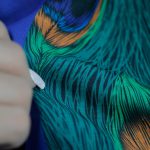 شال نخی طرح طاووس کد 100015