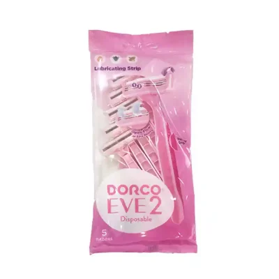 تیغ اصلاح ۲ لبه زنانه دورکو DORCO مدل 2 Dorco EVE Disposable بسته ۵ عددی
