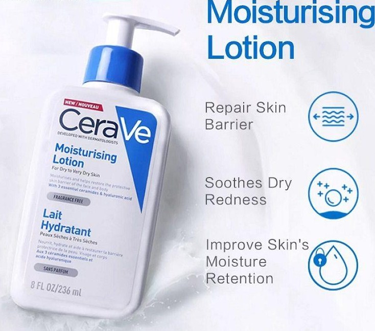 لوسیون مرطوب کننده صورت و بدن پوست خشک سراوی Cerave (سایز بزرگ)