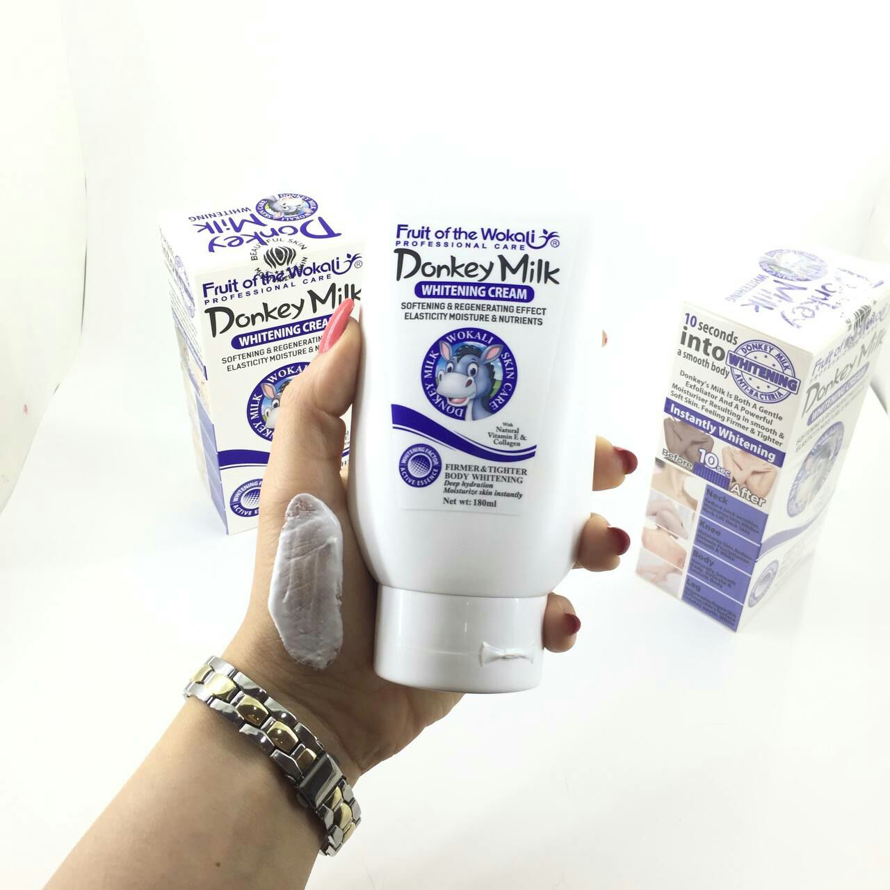 کرم سفید کننده و آبرسان شیر الاغ وکالی